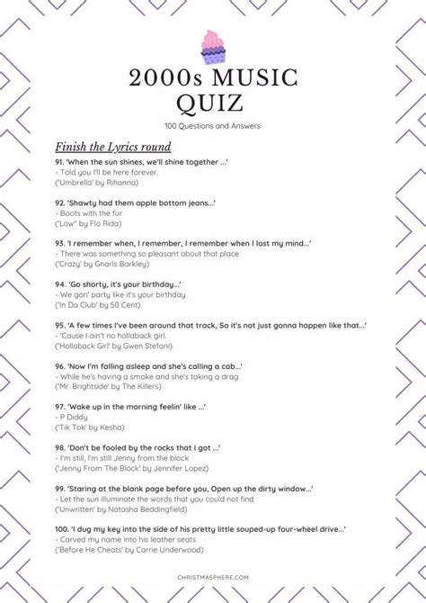 FINISH THE LYRIC GAME (Quiz part 1) .